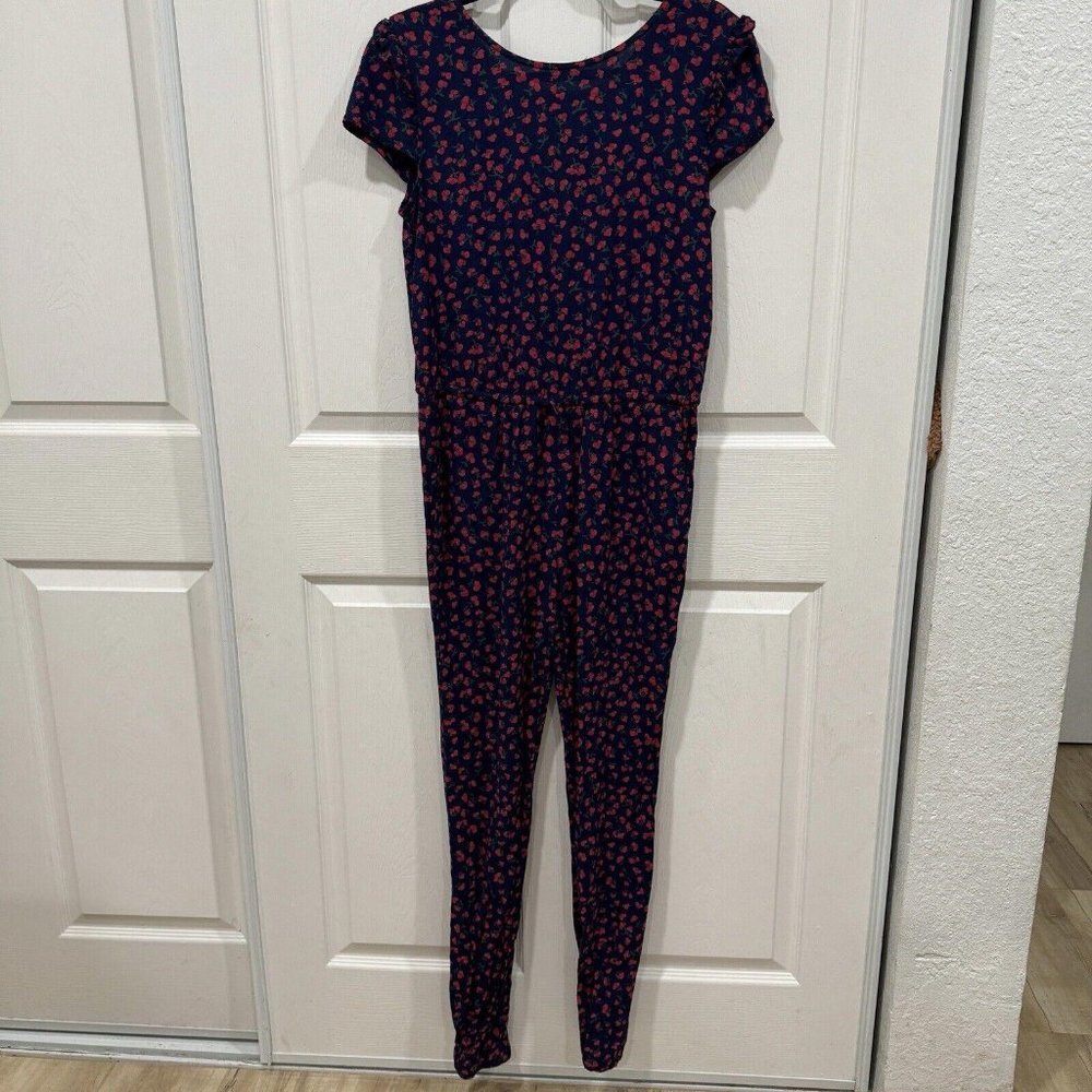 Girls Vineyard Vines Holly Berry Whale Print Jumpsuit size 16 holiday Christmas